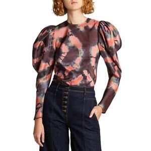 Ulla Johnson Ora Tie-Dye Silk Blouse